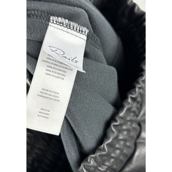 Rails Jayden Vegan Leather Elastic Waist High Rise Pants Womens Size Medium M - Picture 10 of 14